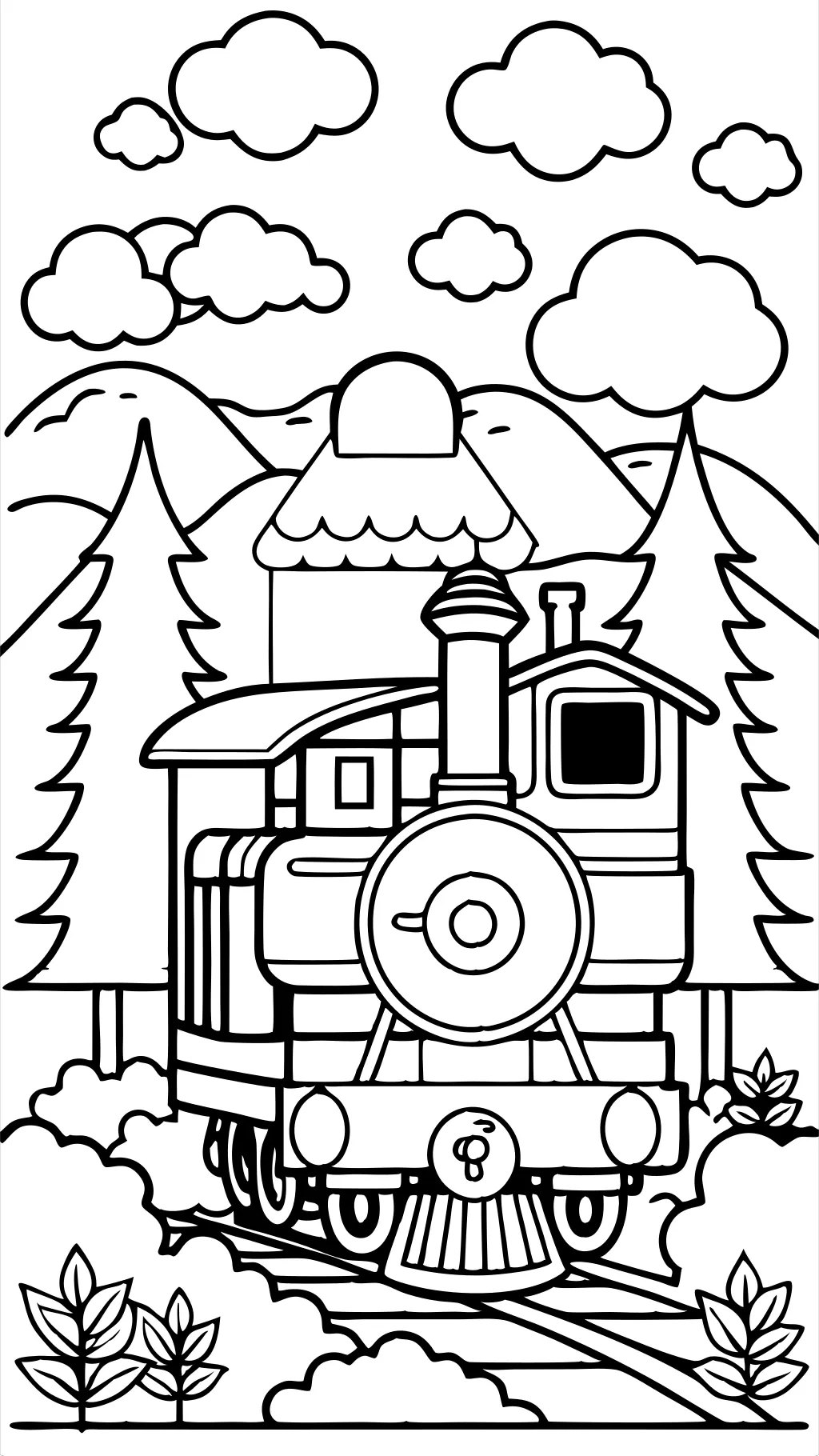 steam engine coloring page